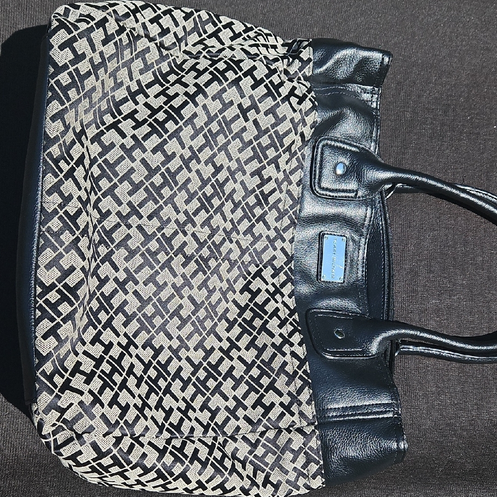 Tommy Hilfiger Black‎ and White Patterned Tote
